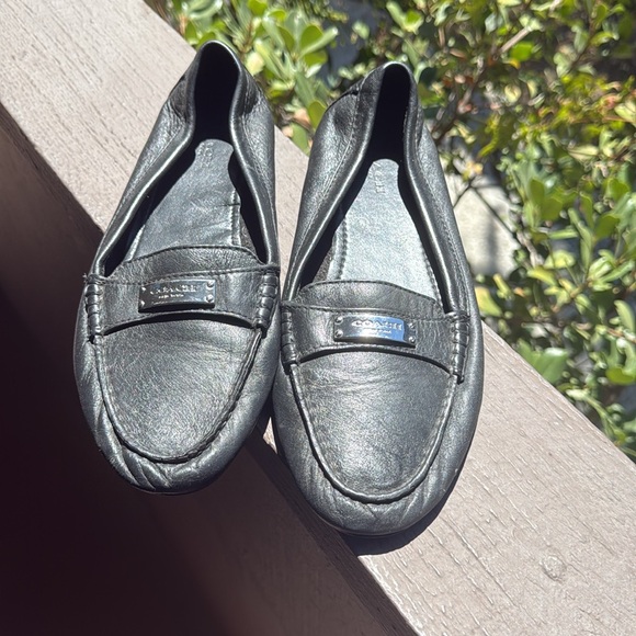 Coach Women’s Fredrica Black Pebbled Leather Loafers Size 9B - Picture 11 of 11